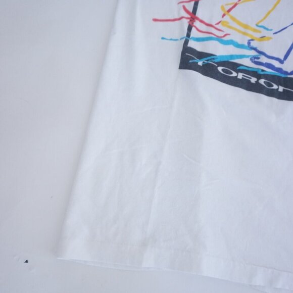 Vintage '90S Toronto Sailing White Cotton Single Stitch Tee By Fruit Of The Loom - Picture 5 of 10